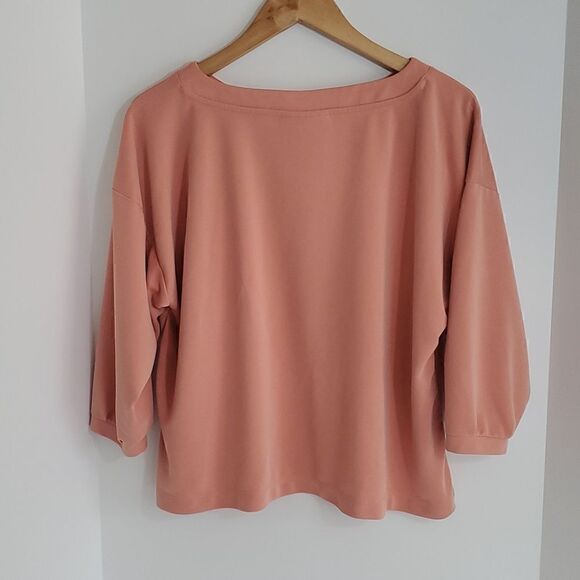 Pure Jill Sand-Washed Piqué Relaxed-Sleeve Top Size MP - Picture 4 of 9